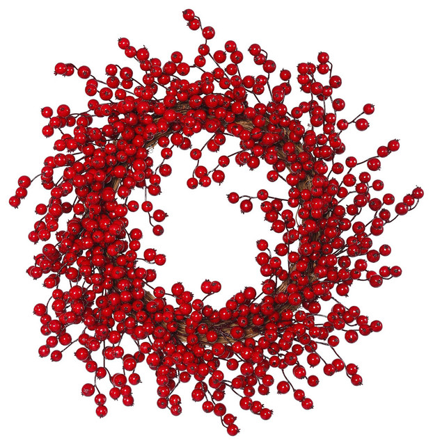 28" Gooseberry Outdoor Wreath, Red