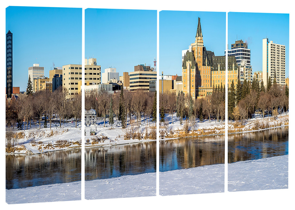 Saskatoon Skyline Landscape Canvas Photo Print Contemporary Prints And Posters By Design Art Usa