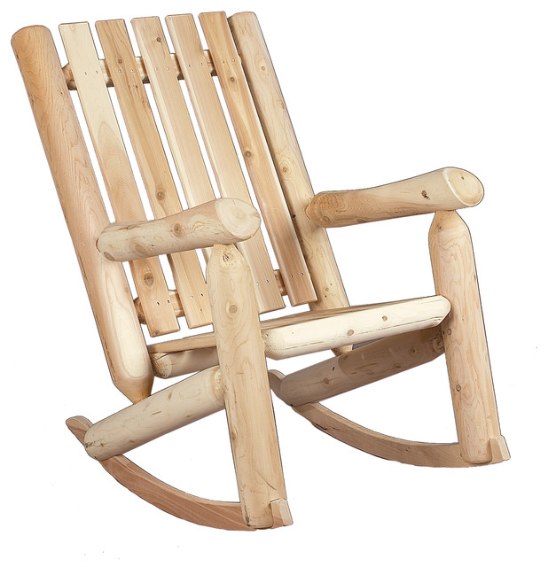 Shop Houzz Rustic Cedar 28" Back Rocker Chair - Outdoor 