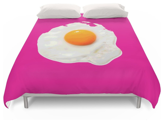 Sunny Side Up Egg On Hot Pink Duvet Cover Farmhouse Duvet