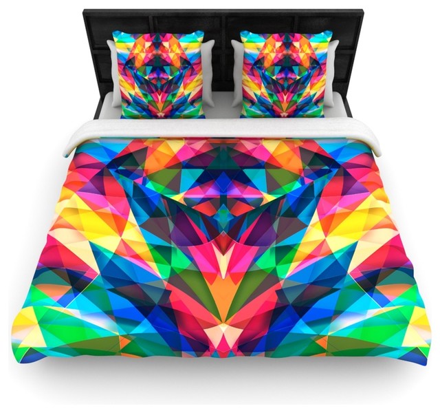 Kess Inhouse Danny Ivan Day We Met Rainbow Geometric Duvet Danny Ivan Day We Met Rainbow Geometric Cotton Duvet Cover Twin 68