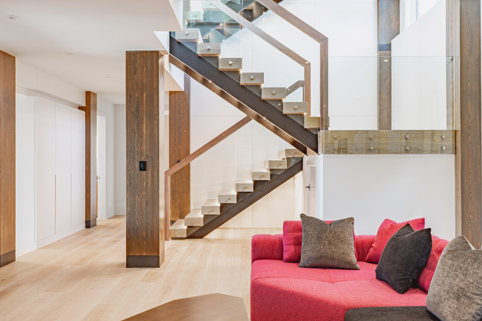 Design ideas for a contemporary staircase in Calgary.