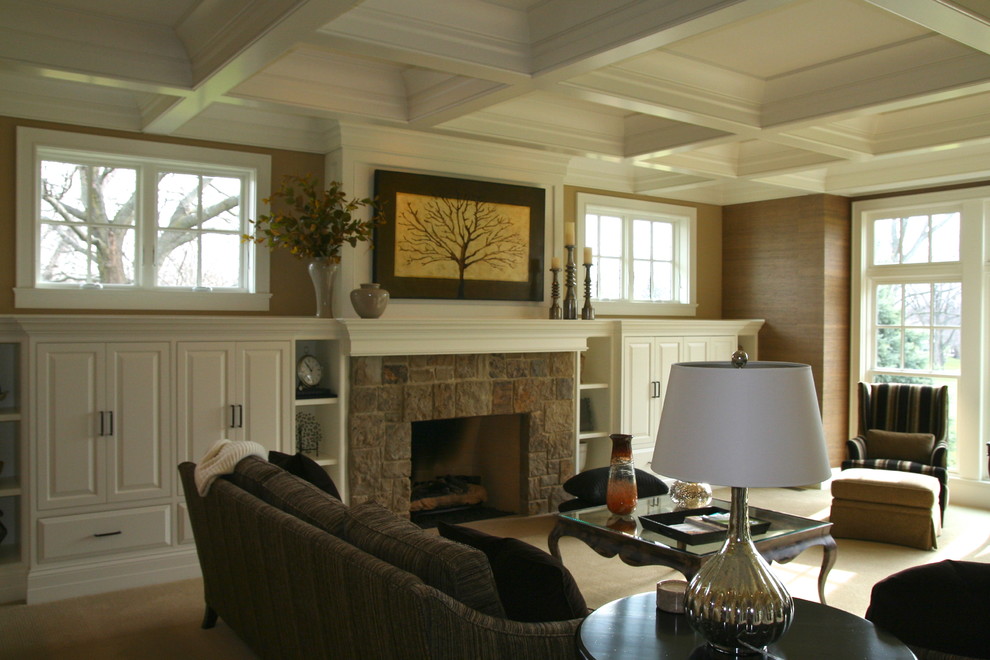 Inspiration for a traditional family room in Chicago.