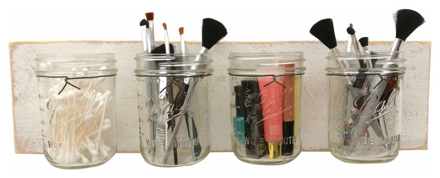 mason jar wall organizer - farmhouse - bathroom organizers - mason jar wall organizer - farmhouse - bathroom organizers -