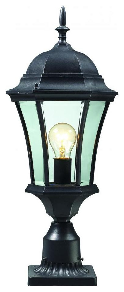Black Wakefield 1 Light Outdoor Pier Mount Light With Clear Beveled Shade