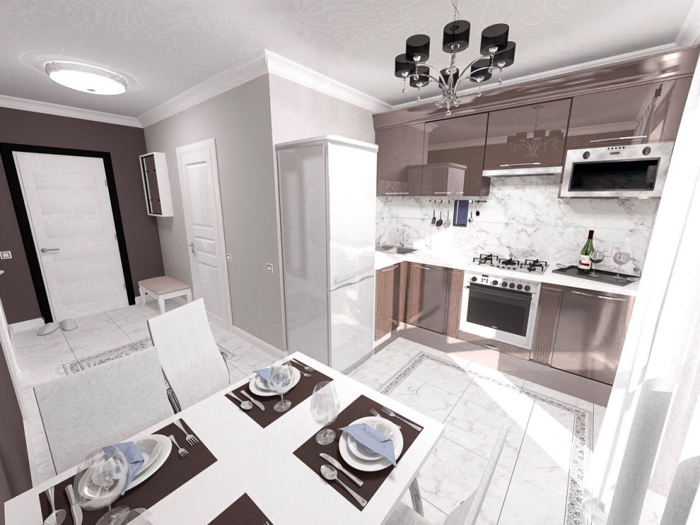 Дизайн интерьера двухкомнатной квартира в новостройке.