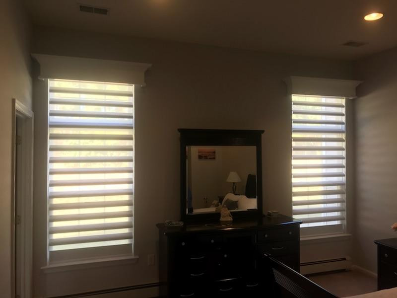 Custom Wood Cornice with Pirouette's 2022 Timm's Window Fashions Manasquan NJ