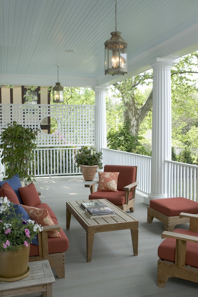 This is an example of a traditional front yard verandah in New York.