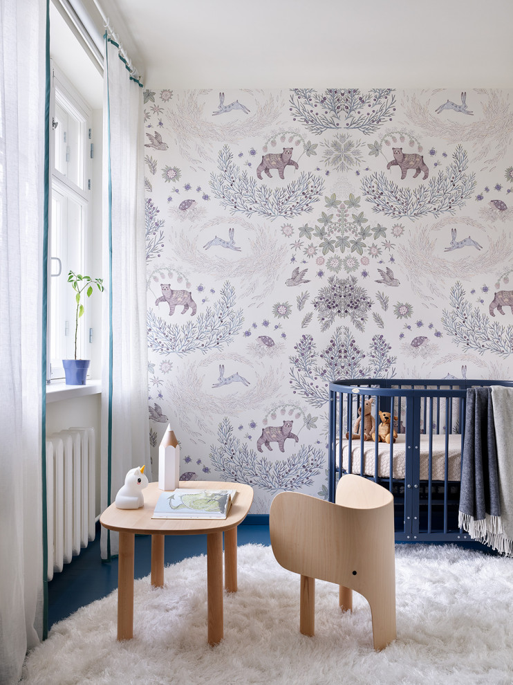 モスクワにあるミッドセンチュリースタイルのおしゃれな赤ちゃん部屋の写真