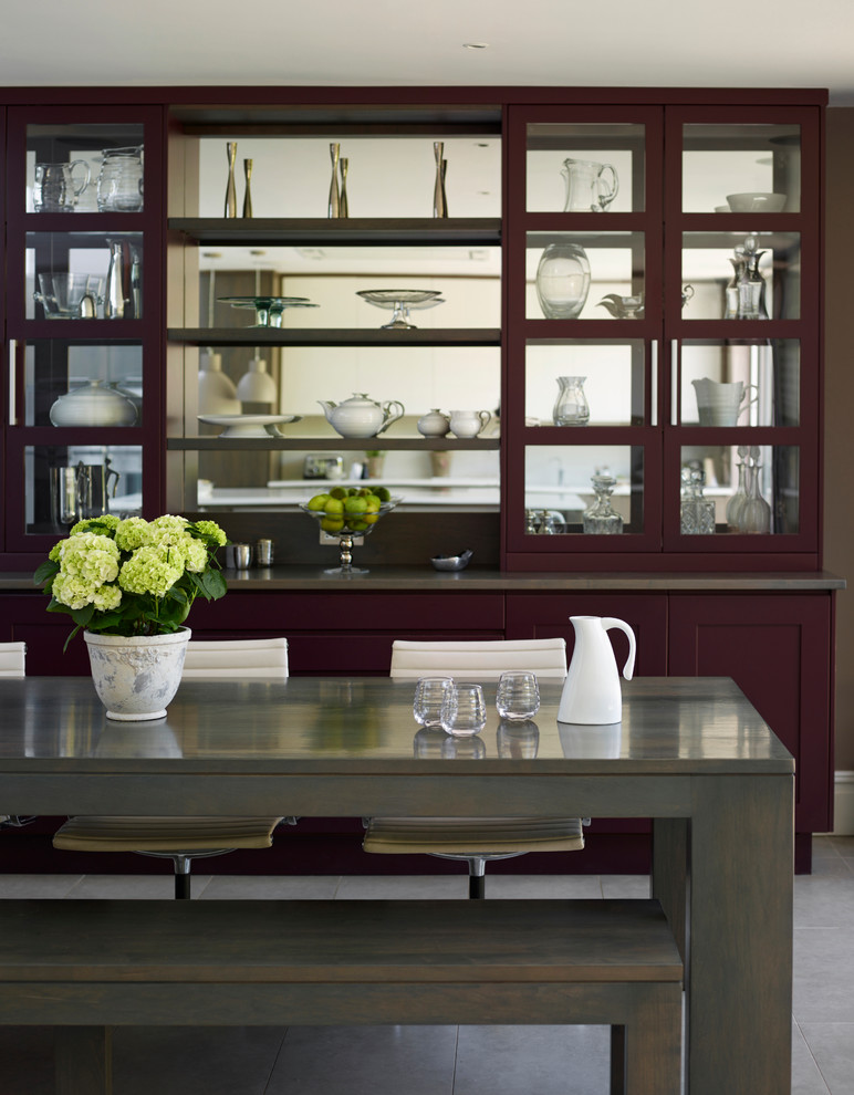 Inspiration for a large contemporary kitchen/dining combo in London.
