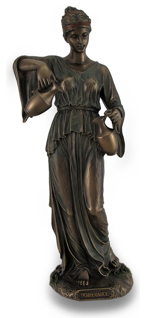 Cardinal Virtue Temperance Bronze Finished Statue Hand Painted Accents ...