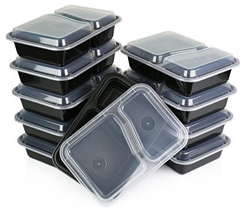 Heim Concept Premium Meal Prep Food Containers With Lid 2 Compartment, 10-Pack