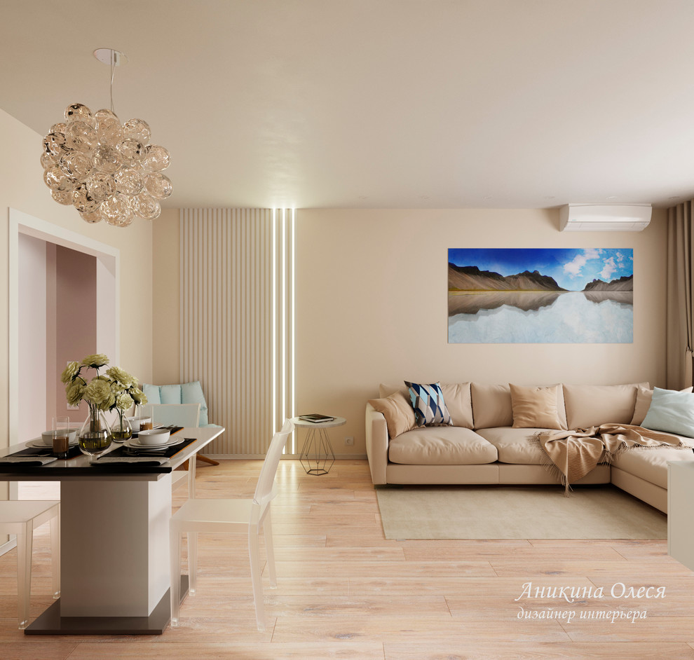 Светлый интерьер 3-к ул. М.Цветаевой, д. 11 Томск