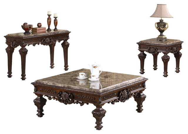 In Stock Traditional Living Room Table Set 3 Piece Set Victorian Coffee Table Sets By Furniture Import Export Inc Houzz