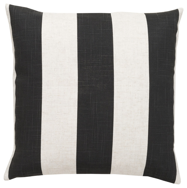 Surya - Simple Stripe Black and Cream Throw Pillow - View in Your Room! Houzz