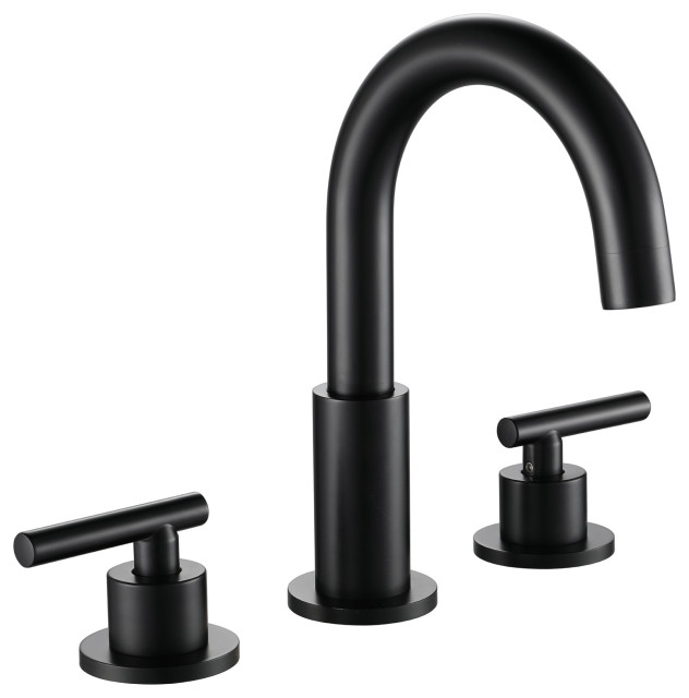 8 in. Widespread 2-Handle High Arc Bathroom Faucet with Brass Dics ...