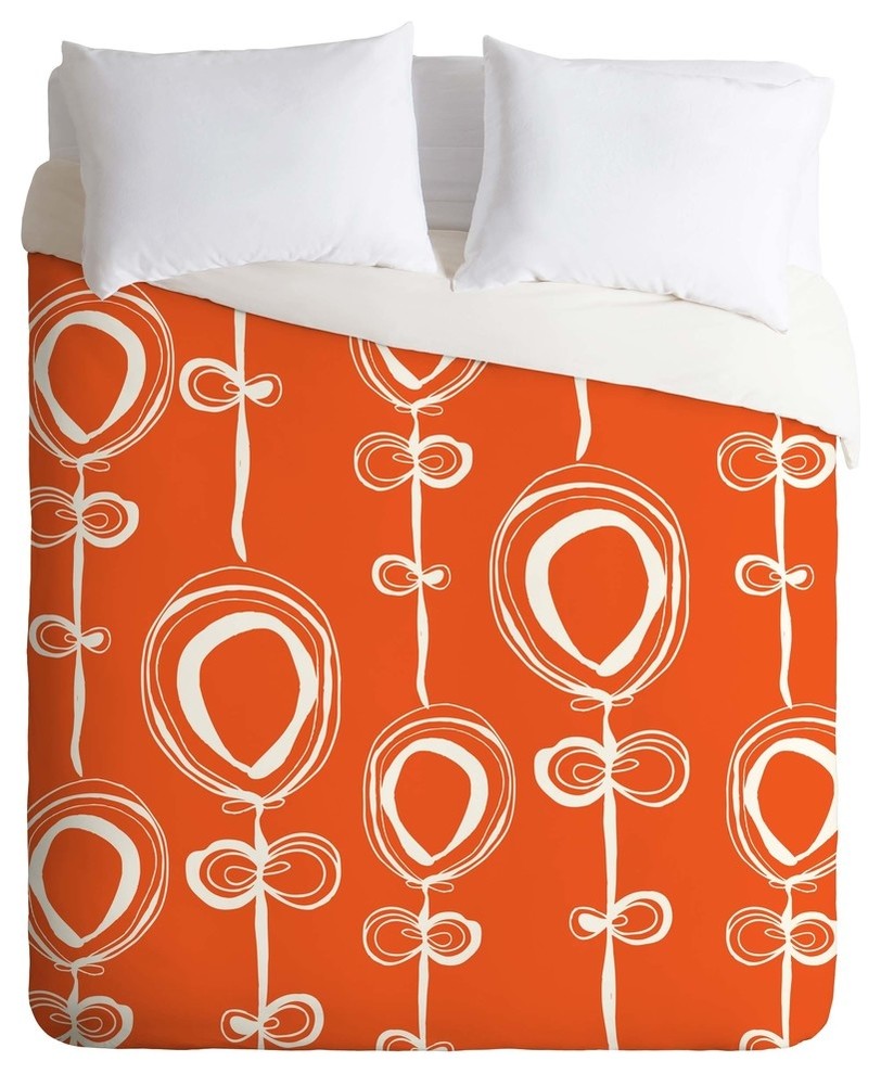 Deny Designs Rachael Taylor Contemporary Orange Duvet Cover, Queen