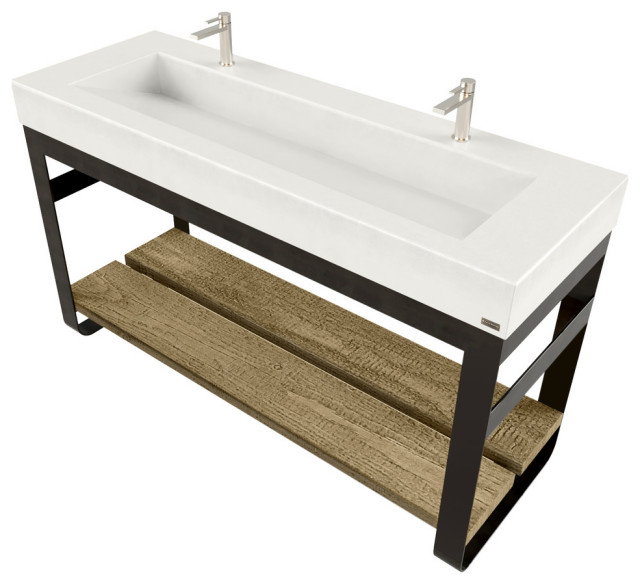 60" Outland Vanity With Concrete Ramp Sink Industrial Bathroom
