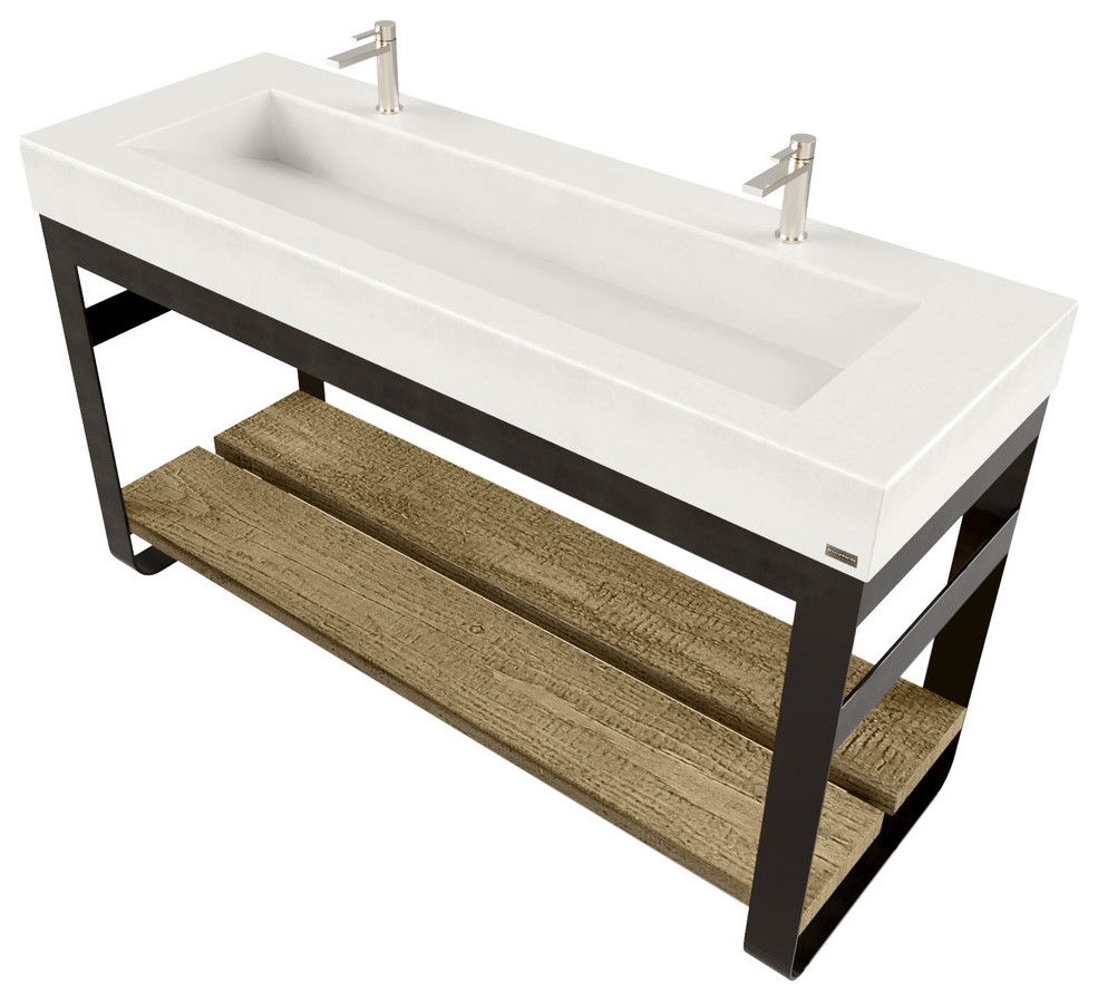vanity with ramp sink