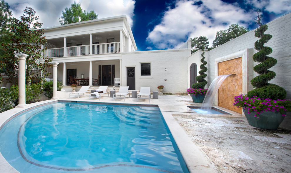 Design ideas for a traditional pool in New Orleans.
