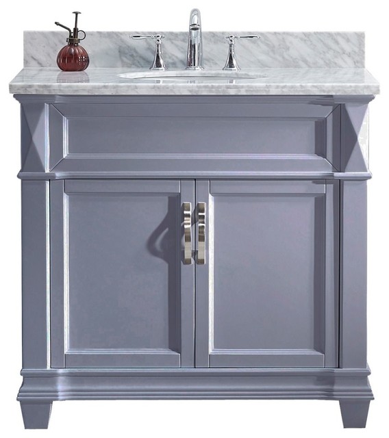 Victoria 36" Single Bathroom Vanity Set, Gray Traditional Bathroom