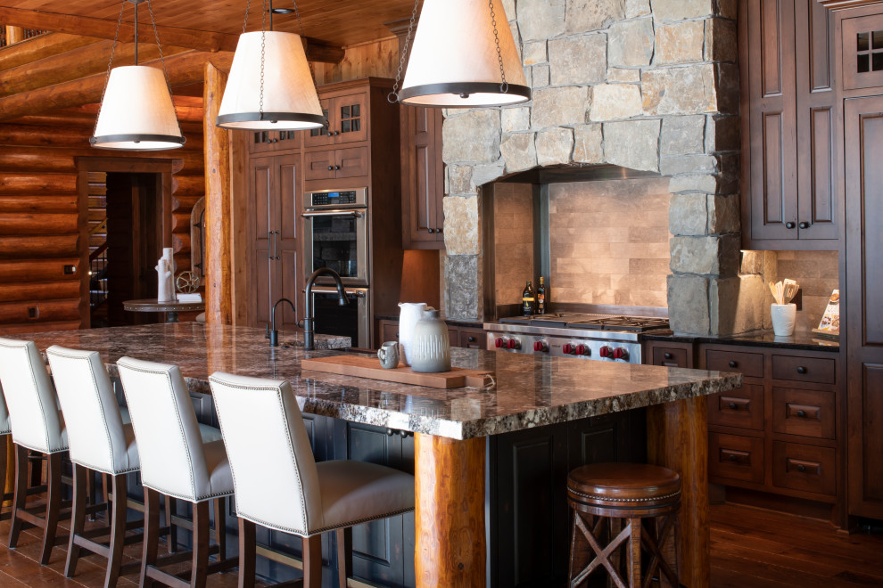 Example of a mountain style kitchen design in Minneapolis