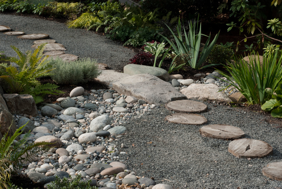 Photo of a contemporary backyard garden in Vancouver.