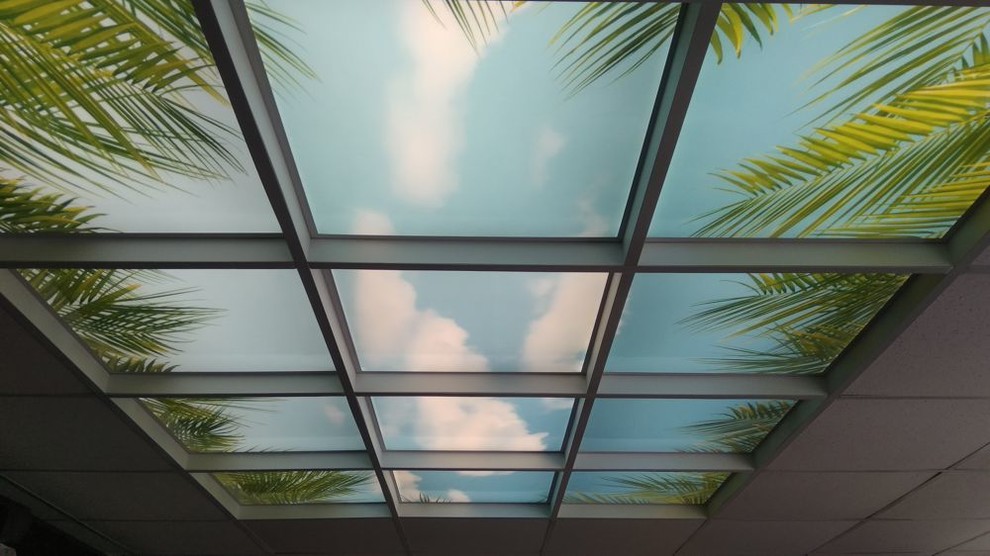 Светильники в потолки Армстронг с изображением НЕБА