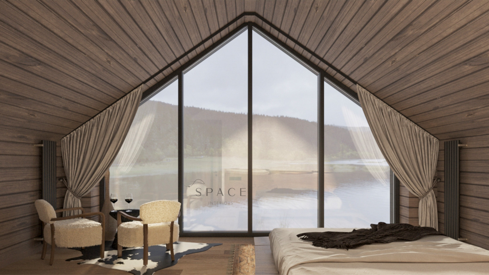 Спальня с видом на реку