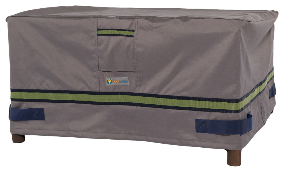 Duck Covers Soteria Rain Proof 32 Rectangular Patio Ottoman Side Table Cover