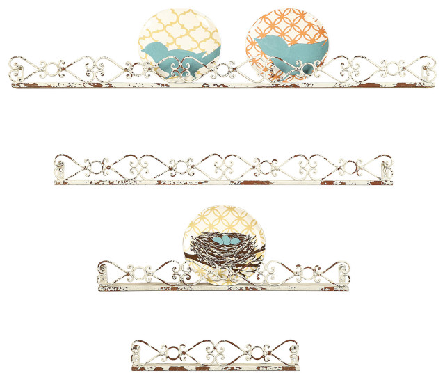 Decorative Cream Iron Ledges (Set of 4 Sizes)