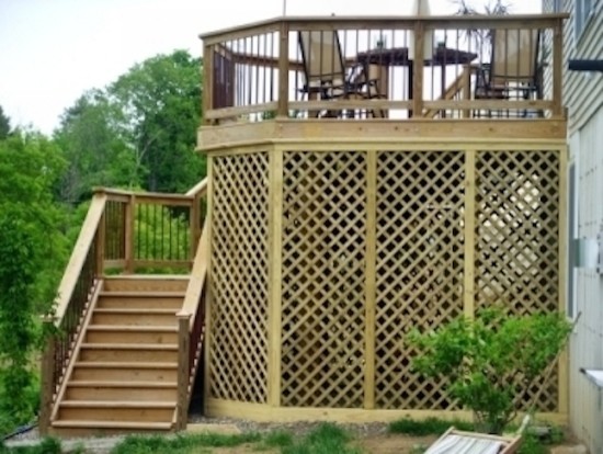 Inspiration for a backyard deck remodel in Boston