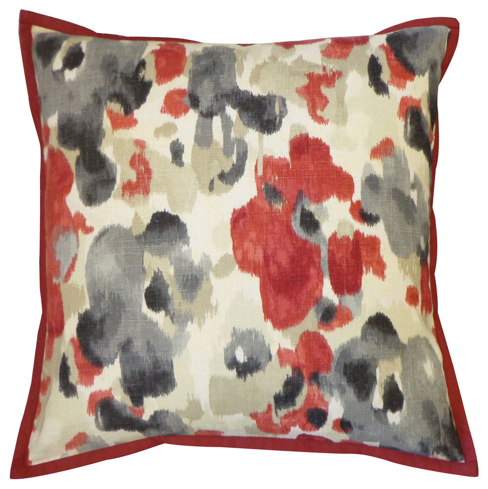 Watercolor Red Pillow