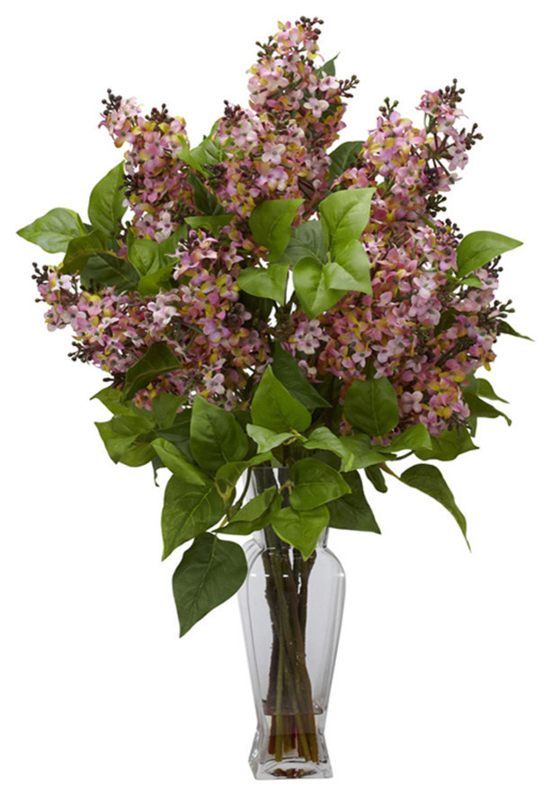 Lilac Silk Flower Arrangement Traditional Artificial Flower