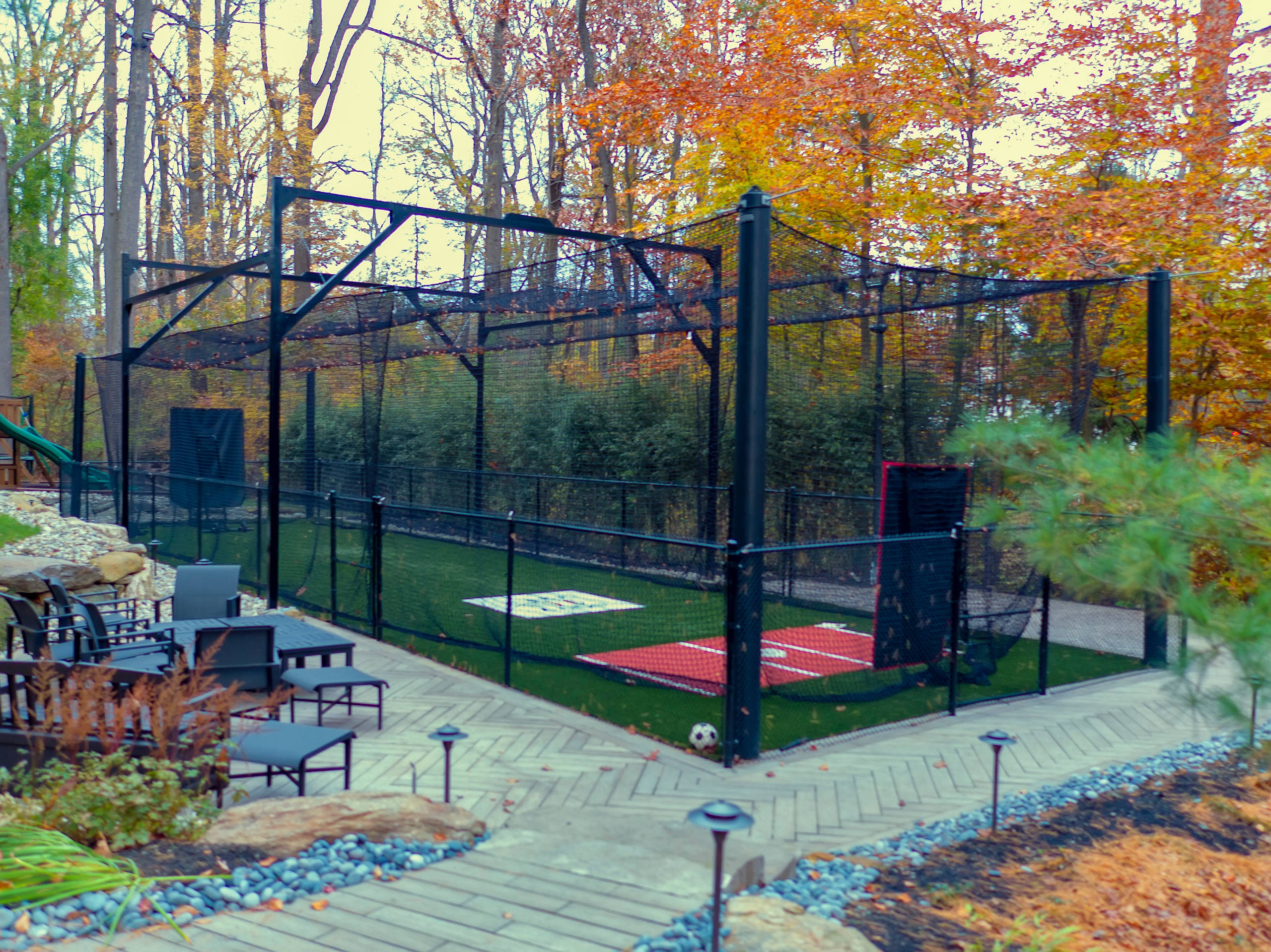 Backyard patio and lighting