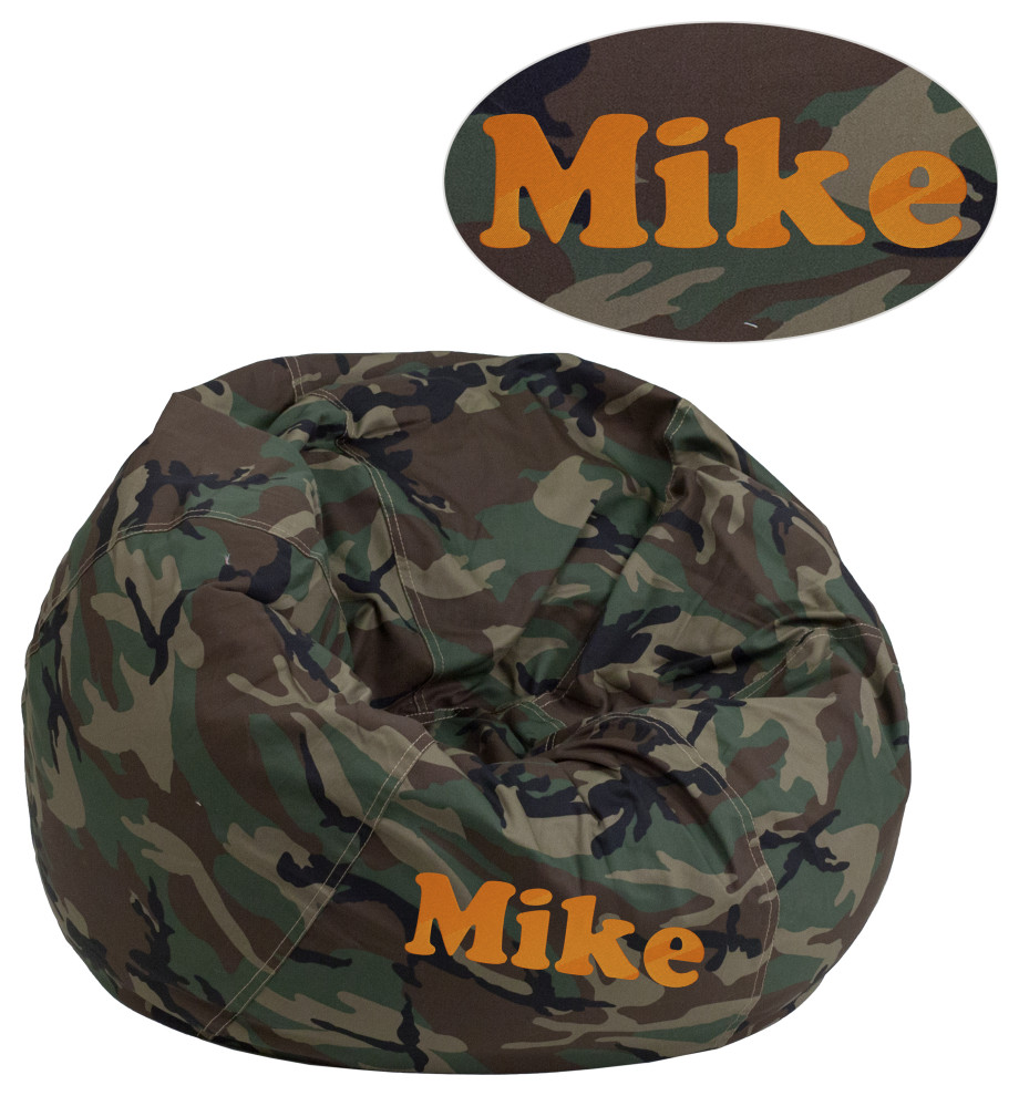 Personalized Small Camouflage Bean Bag Chair for Kids and Teens Contemporary Bean Bag Chairs