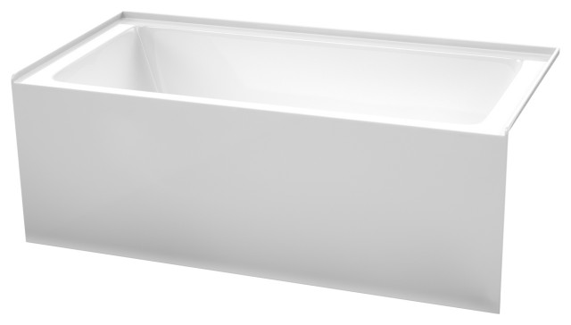 Grayley 60"x30" Alcove Bathtub With Right-Hand Drain and Trim in Brushed Nickel