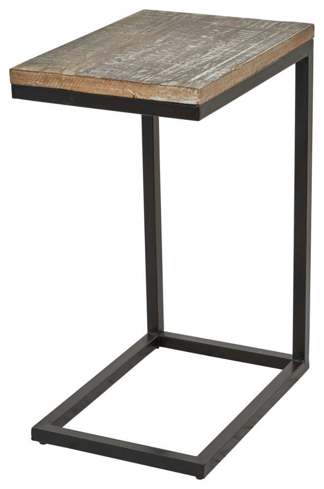 Rustic Brown Wood Accent Table 562835, 13" x 18" x 26" Industrial