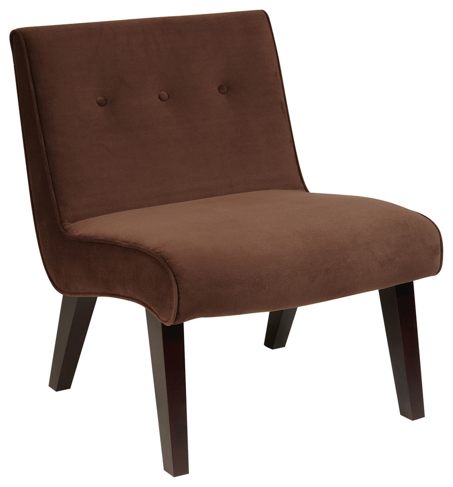 Curves Valencia Accent Chair, Chocolate Velvet