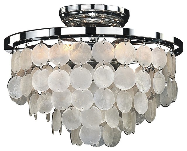 6 Light Capiz Shell Flush Mount