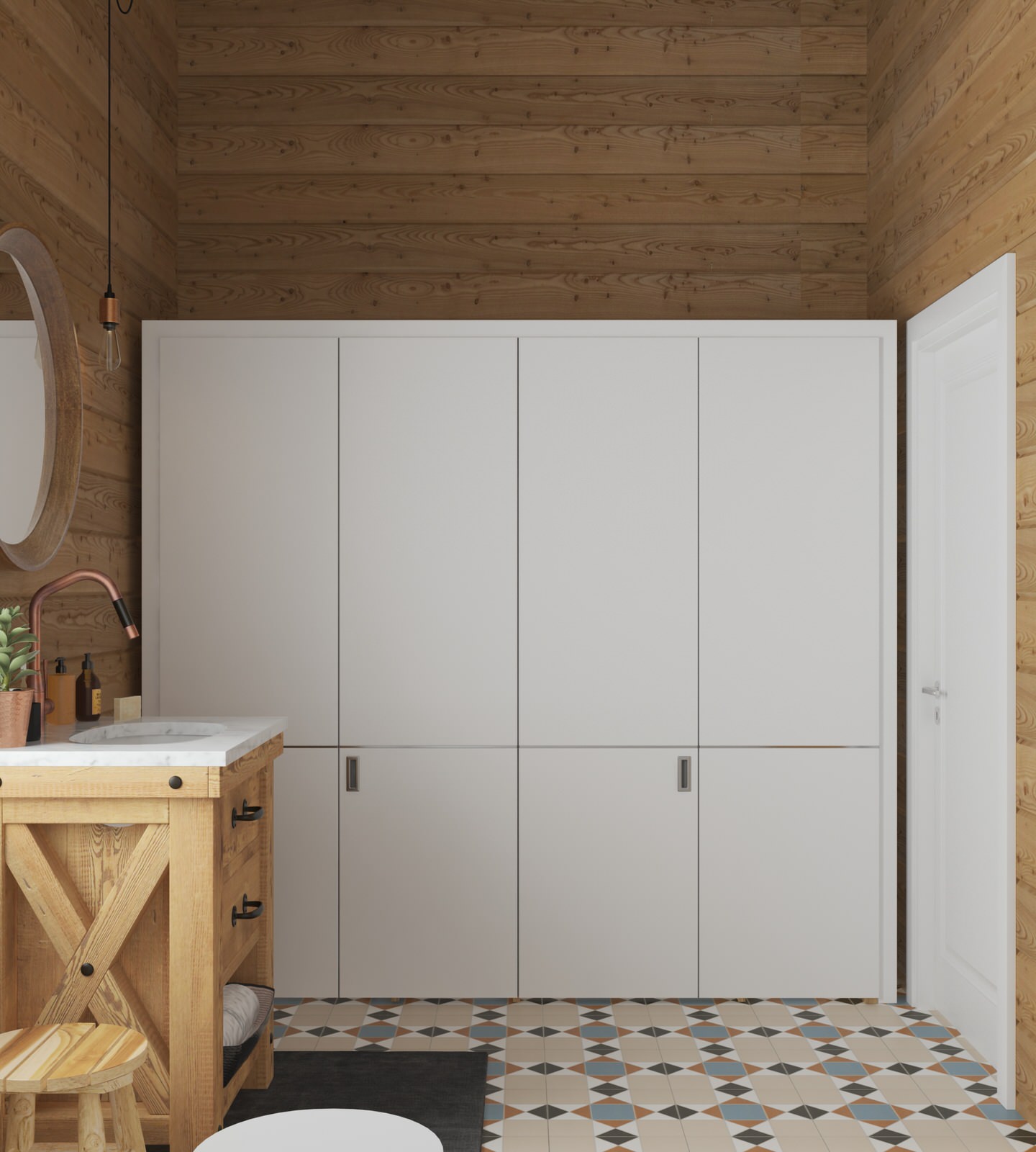 дизайн-проект интерьера деревянного загородного дома