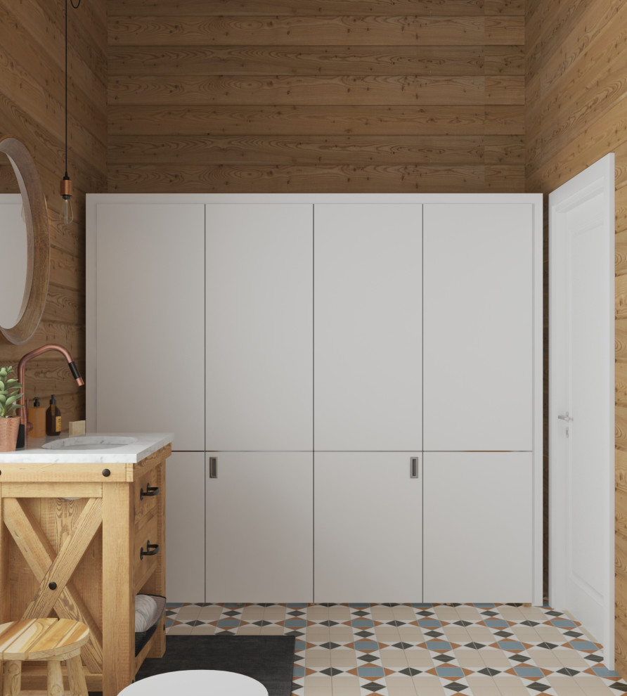 дизайн-проект интерьера деревянного загородного дома