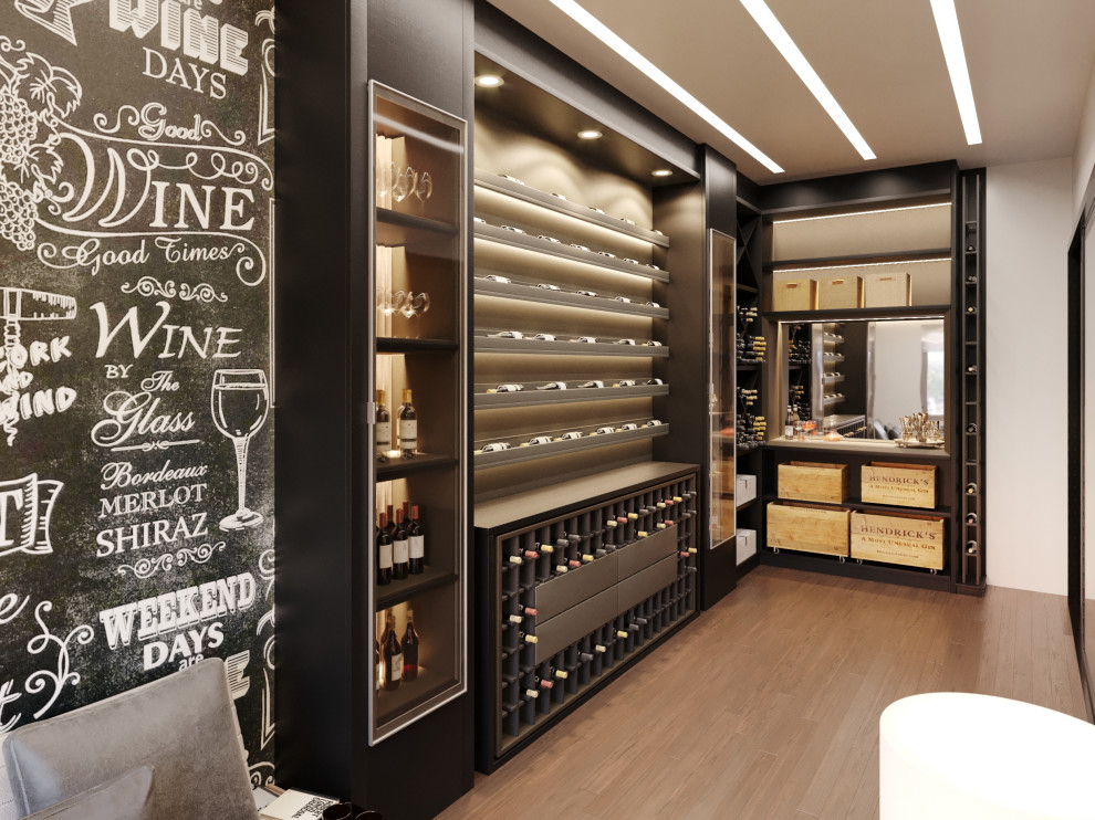 Design ideas for a contemporary wine cellar in Other.