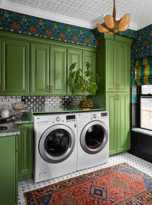 colorful laundry room design