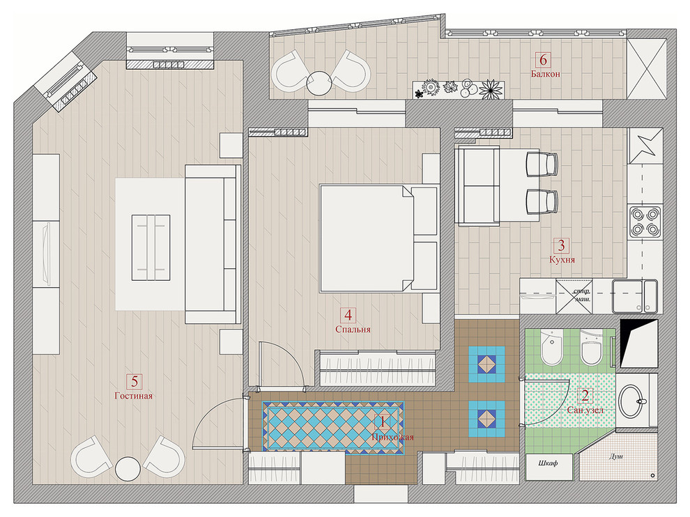 Двухкомнатная квартира в стиле прованс