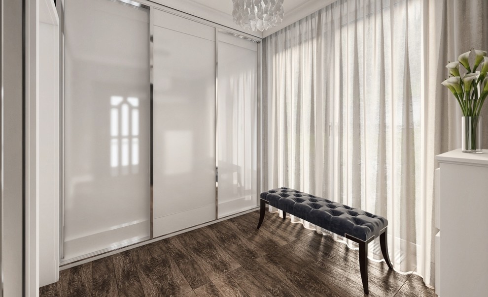 Проект гостиной в доме в неоклассике