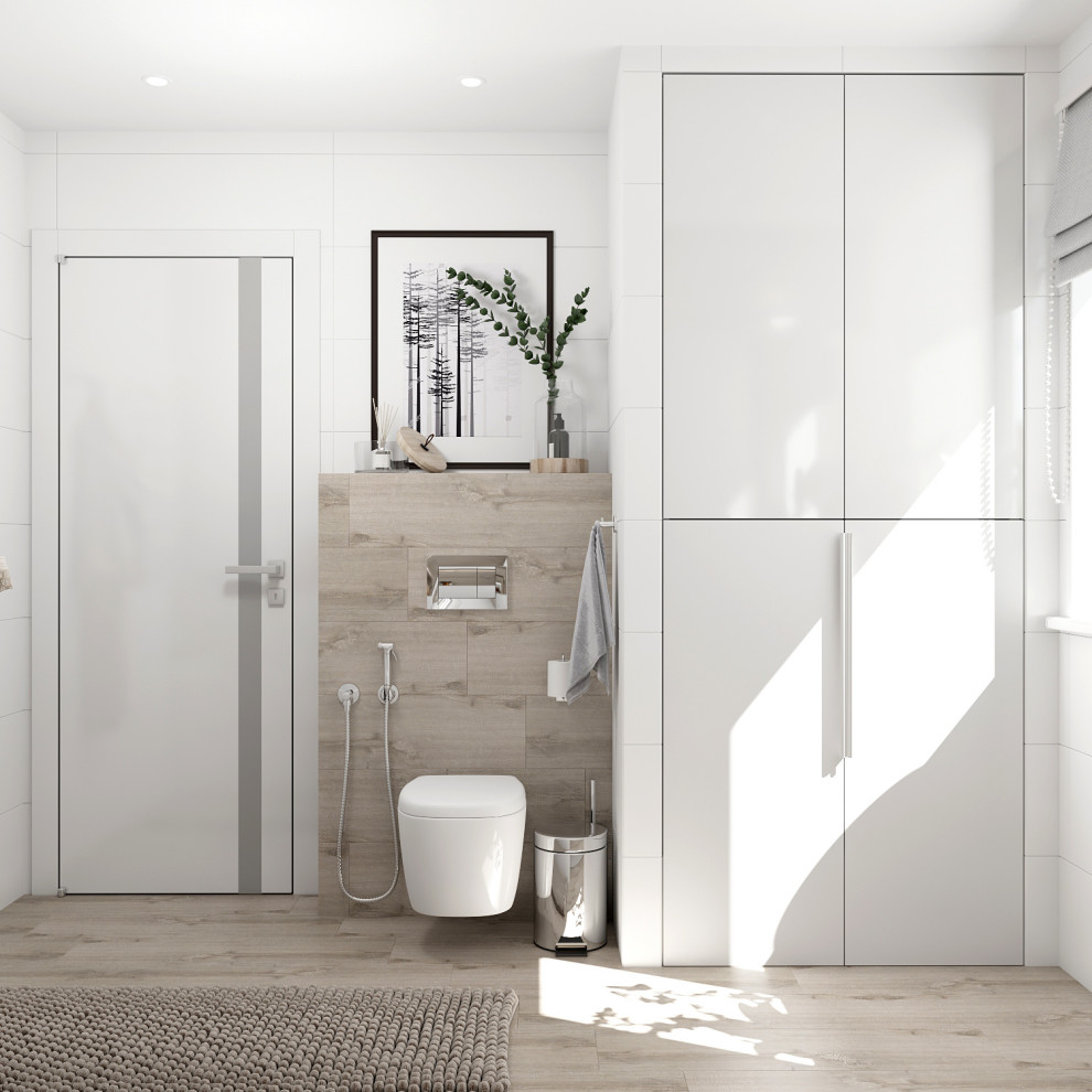 Дизайн интерьера ванной комнаты в загородном доме.