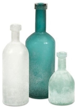 Russell Handblown Glass Bottles, Set 3