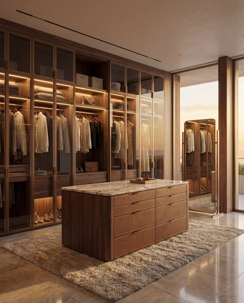 Trendy closet photo in Sacramento