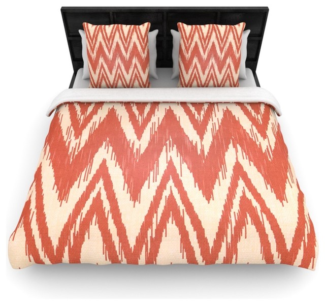 Heidi Jennings Tribal Chevron Red Tan Maroon Duvet Cover Heidi Jennings Tribal Chevron Red Tan Maroon Duvet Cover Contemporary Covers And Sets By Kess Global Inc